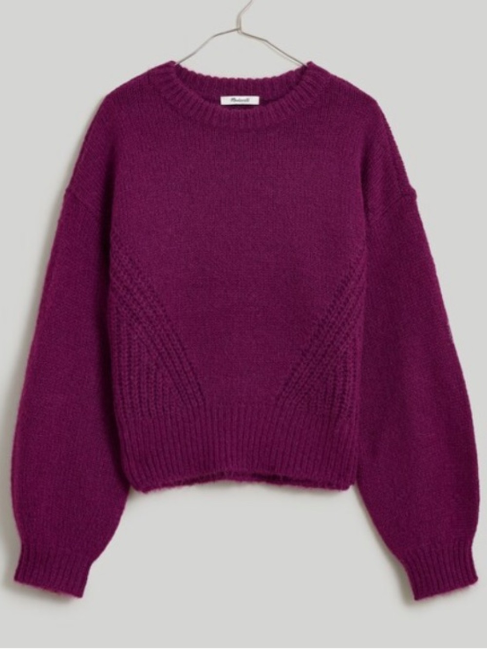 Madewell Wool-Blend Wedge Sweater in Mulled Wine size small